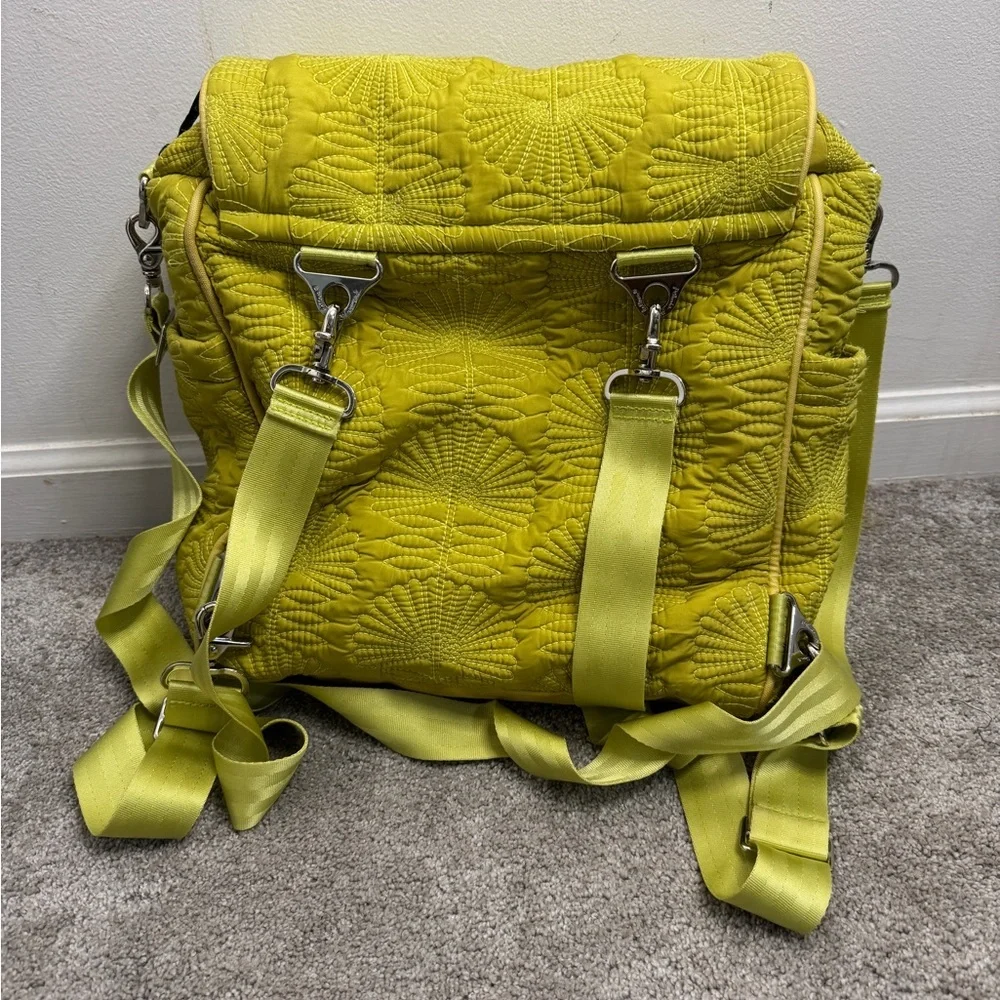 Petunia Pickle Bottom Boxy Backpack Diaper Bag Yellow Quilted